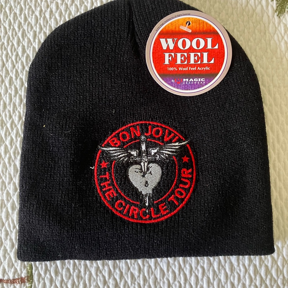 Bon Jovi The Circle Tour Black Beanie and Baseball Cap